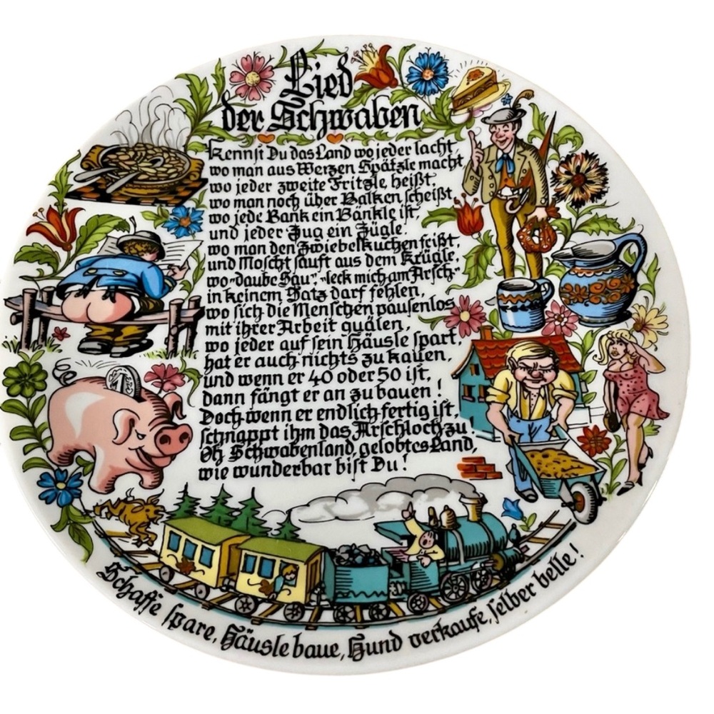 SWABIAN SONG COLLECTORS PLATE LIED DER SCHWABEN BÖCKLING GERMANY VINTAGE 7.5”